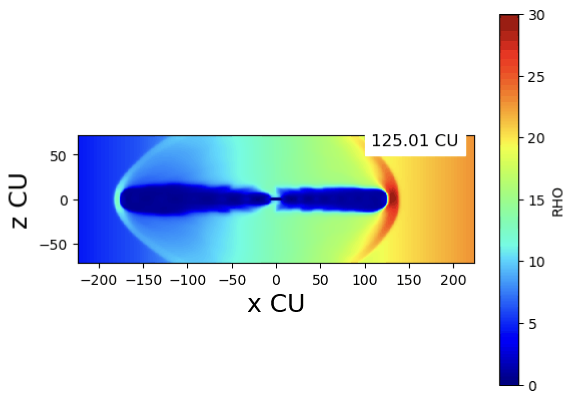 Visualization from a radio-galaxy jet simulation